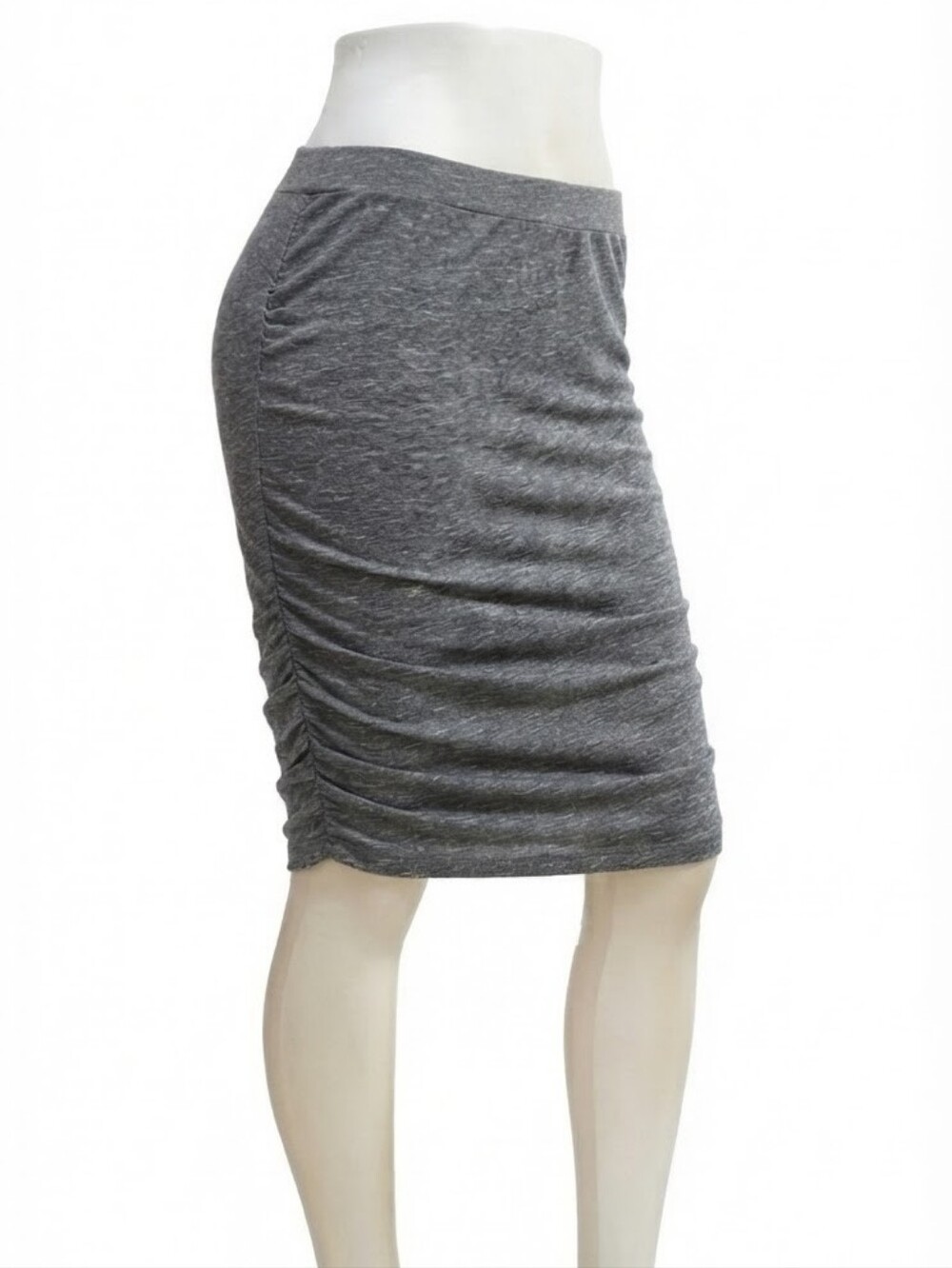 Old Navy Heather Gray Ruched Midi Bodycon Pencil Skirt - Size M